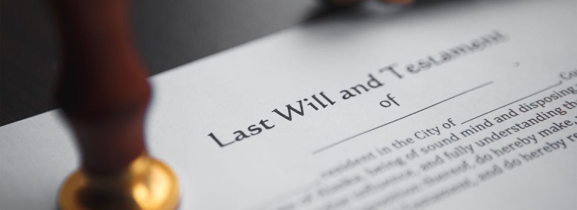 Close-up of a will composed by a probate solicitor